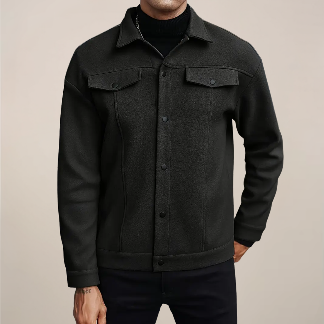 Ethan | Stylish Button-Up Men's Winter Jacket with Structured Collar 4
