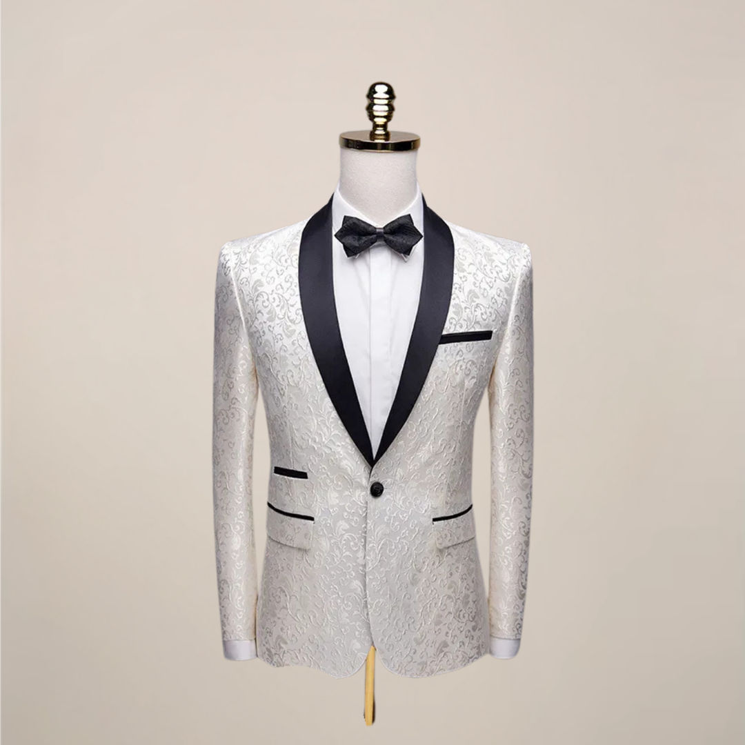 Ethan | Stylish Embroidered Tuxedo Jacket Shawl Collar 0