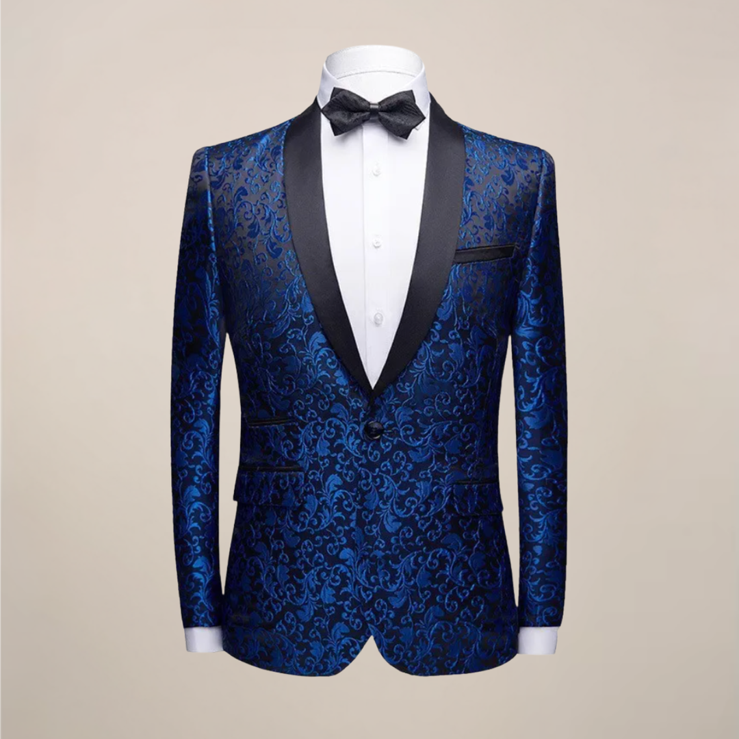 Ethan | Stylish Embroidered Tuxedo Jacket Shawl Collar 1