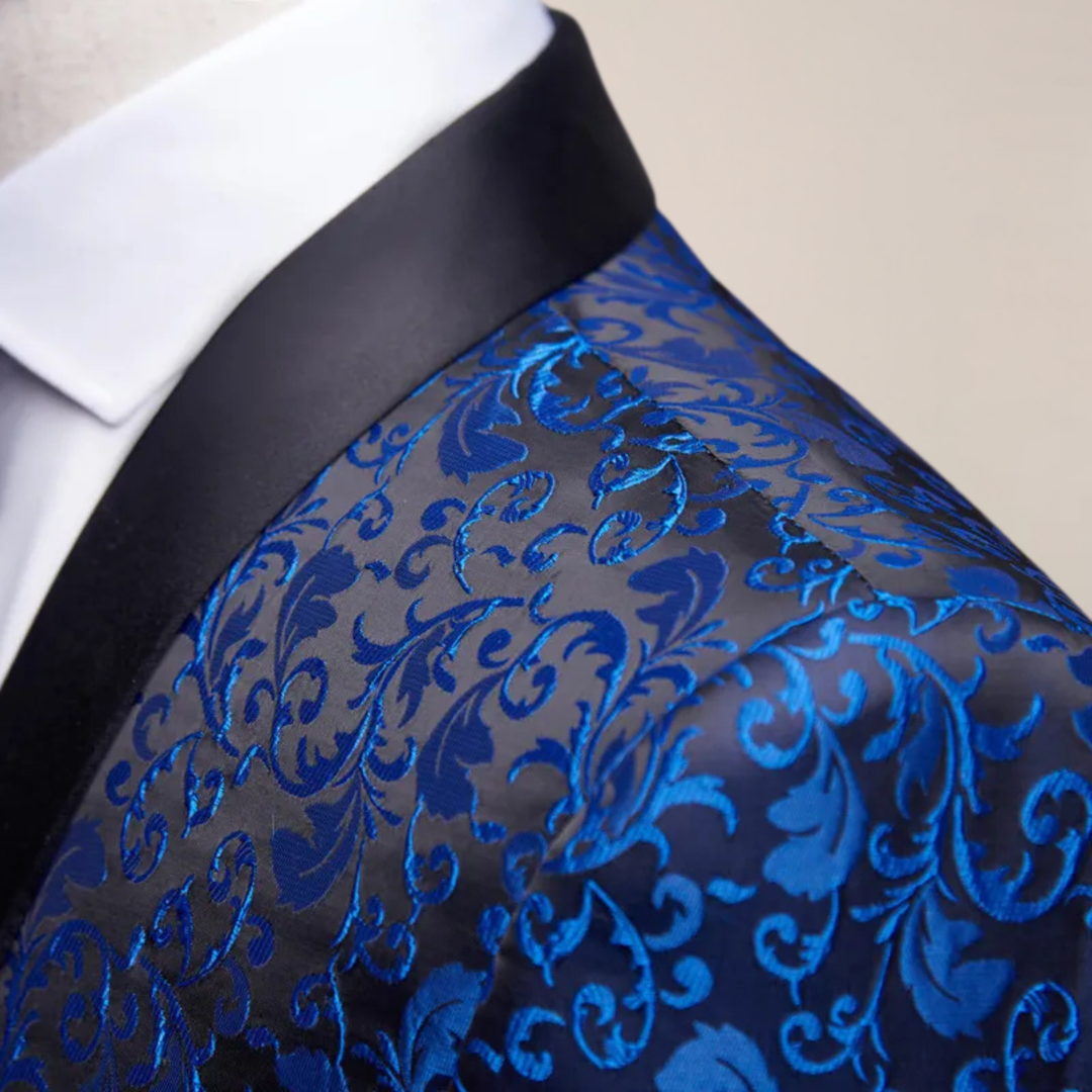 Ethan | Stylish Embroidered Tuxedo Jacket Shawl Collar 3