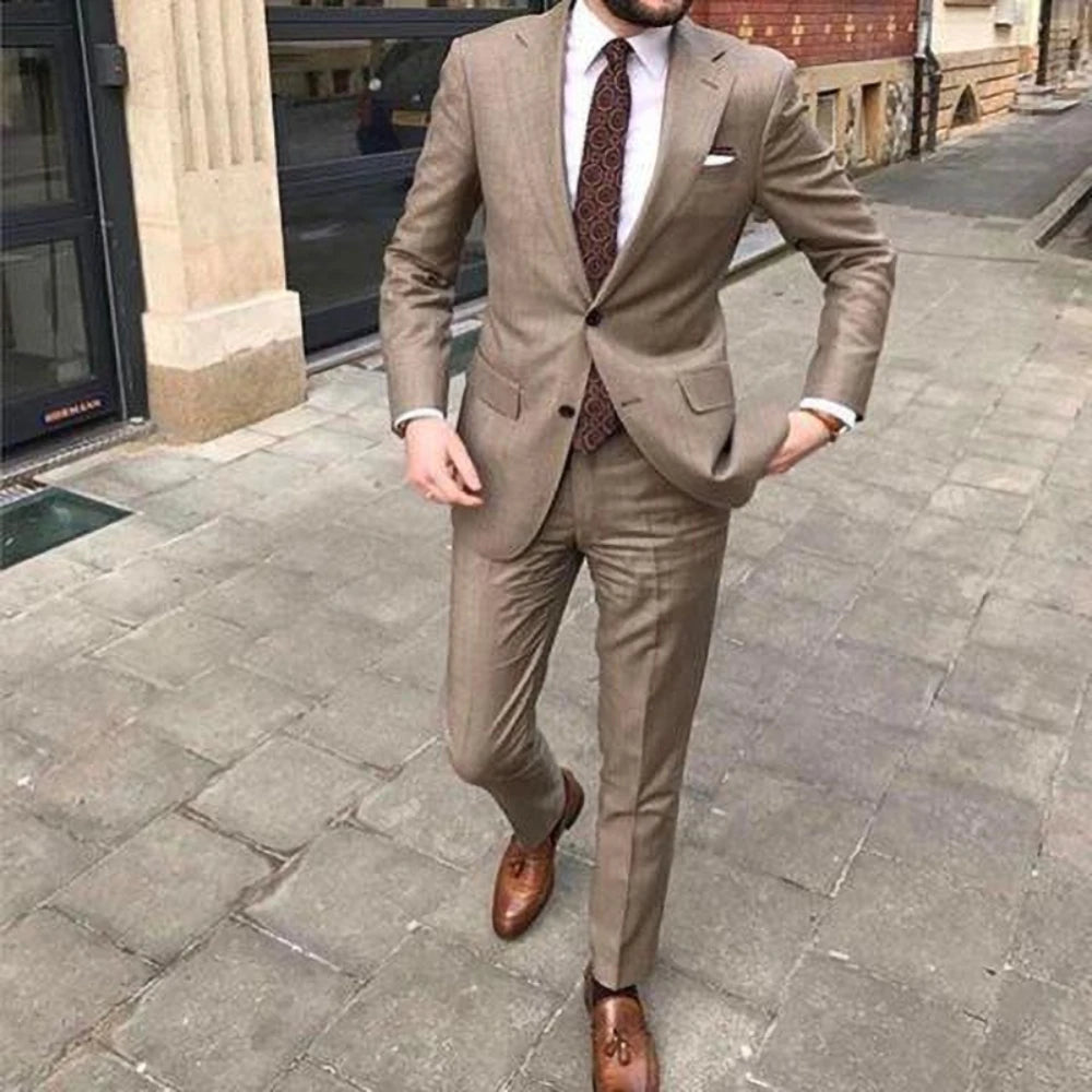 Ethan | Stylish Slim Fit Khaki Suit for Men 0
