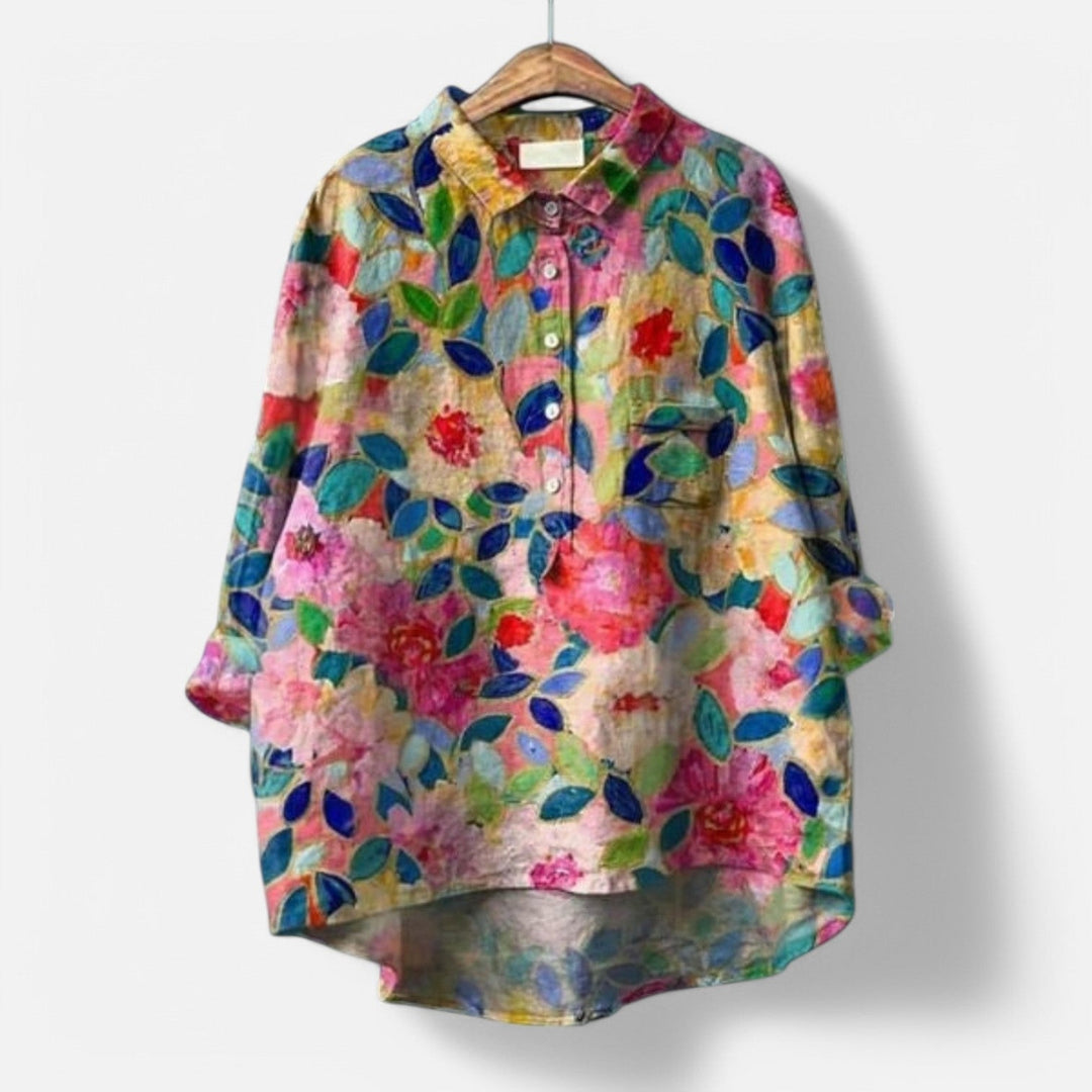 Kiara Stylish Loose Fit Floral Blouse for Summer Comfort
