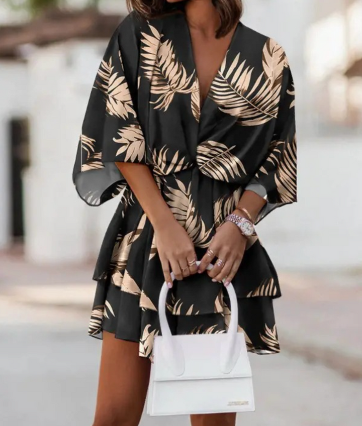 Bianca Floral Casual Mini Dress for Summer and Autumn