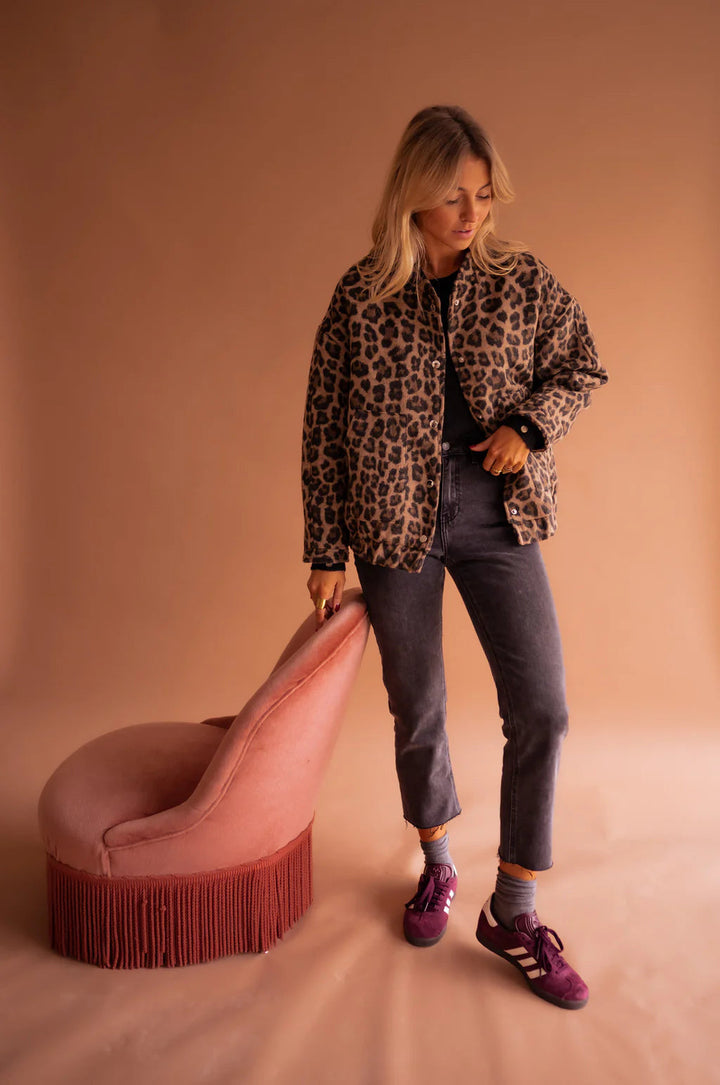 Elodie Leopard Print Jacket Stylish Lightweight Autumn Layer