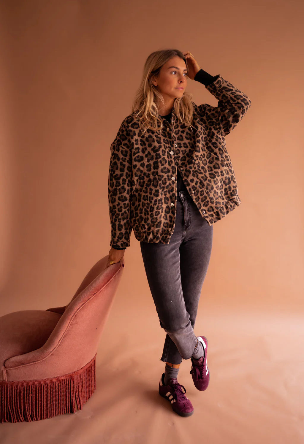 Elodie Leopard Print Jacket Stylish Lightweight Autumn Layer