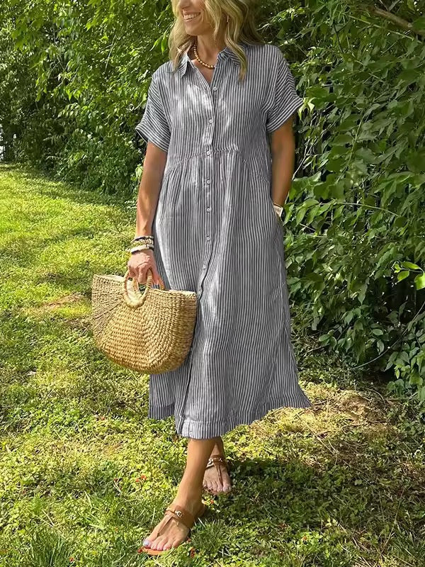 Arabella | Striped Shirt Dress