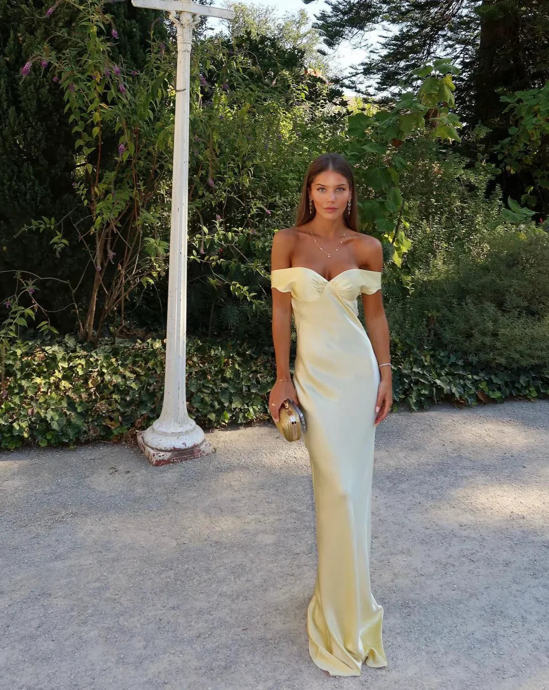 Emory Satin Backless Maxi Dress Elegant Evening Gown for Autumn