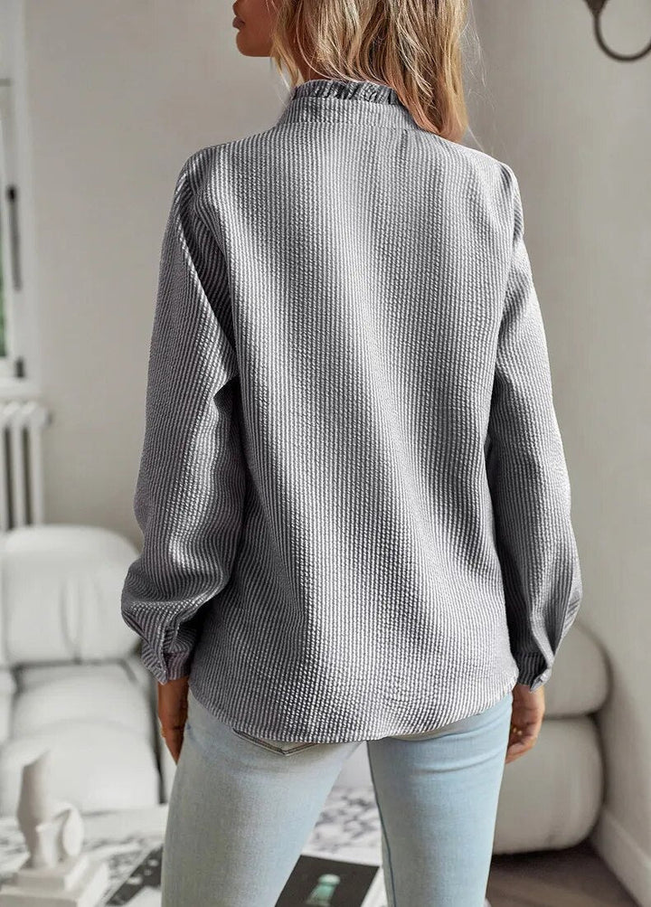 Susan Elegant Button-Down Blouse for Summer and Autumn with Structured Fit