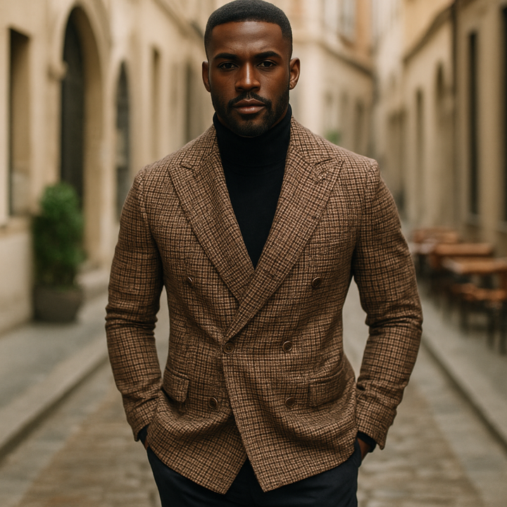 Julian | Stylish Double-Breasted Checked Blazer 4