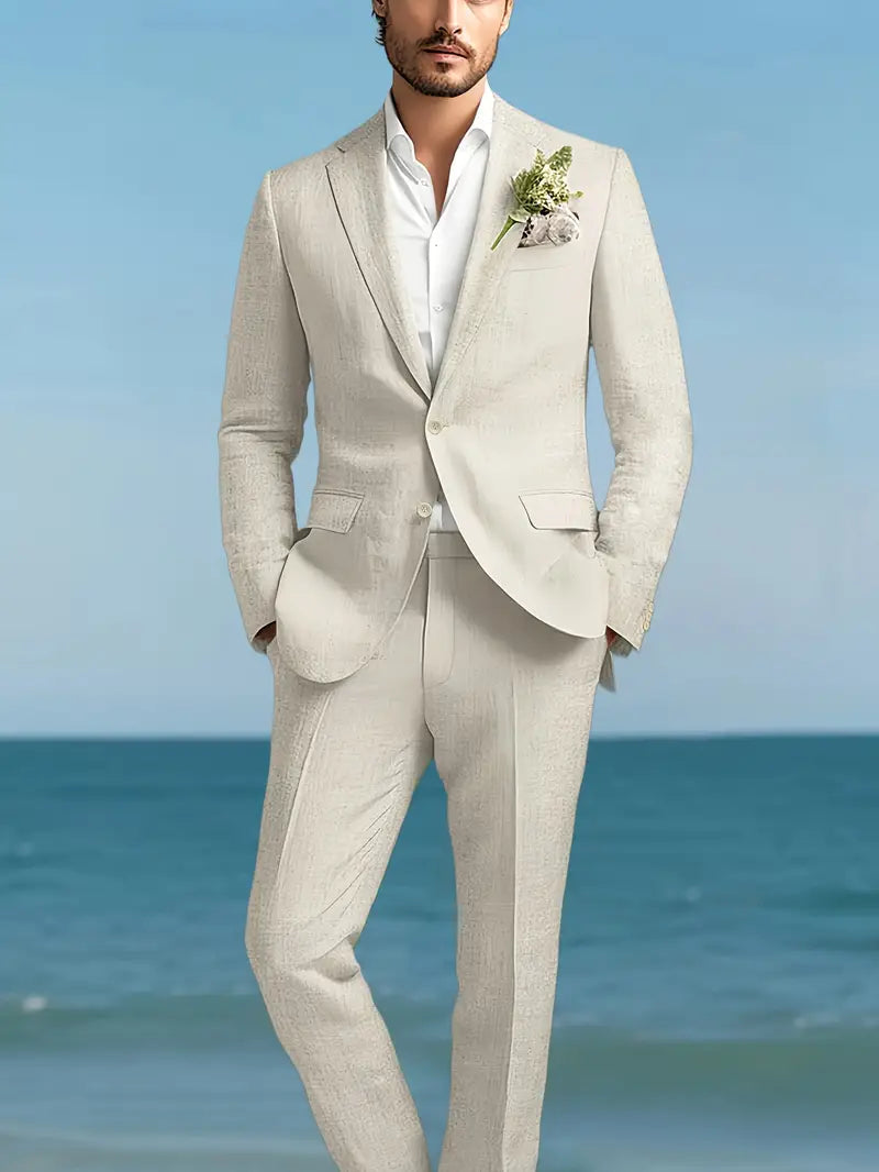 Liam | Lightweight Slim Fit Linen Suit for Men 0