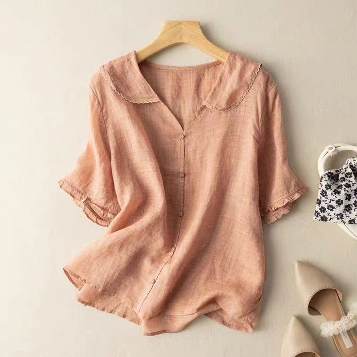 Adele Casual Button-Down Blouse for Autumn Everyday Comfort
