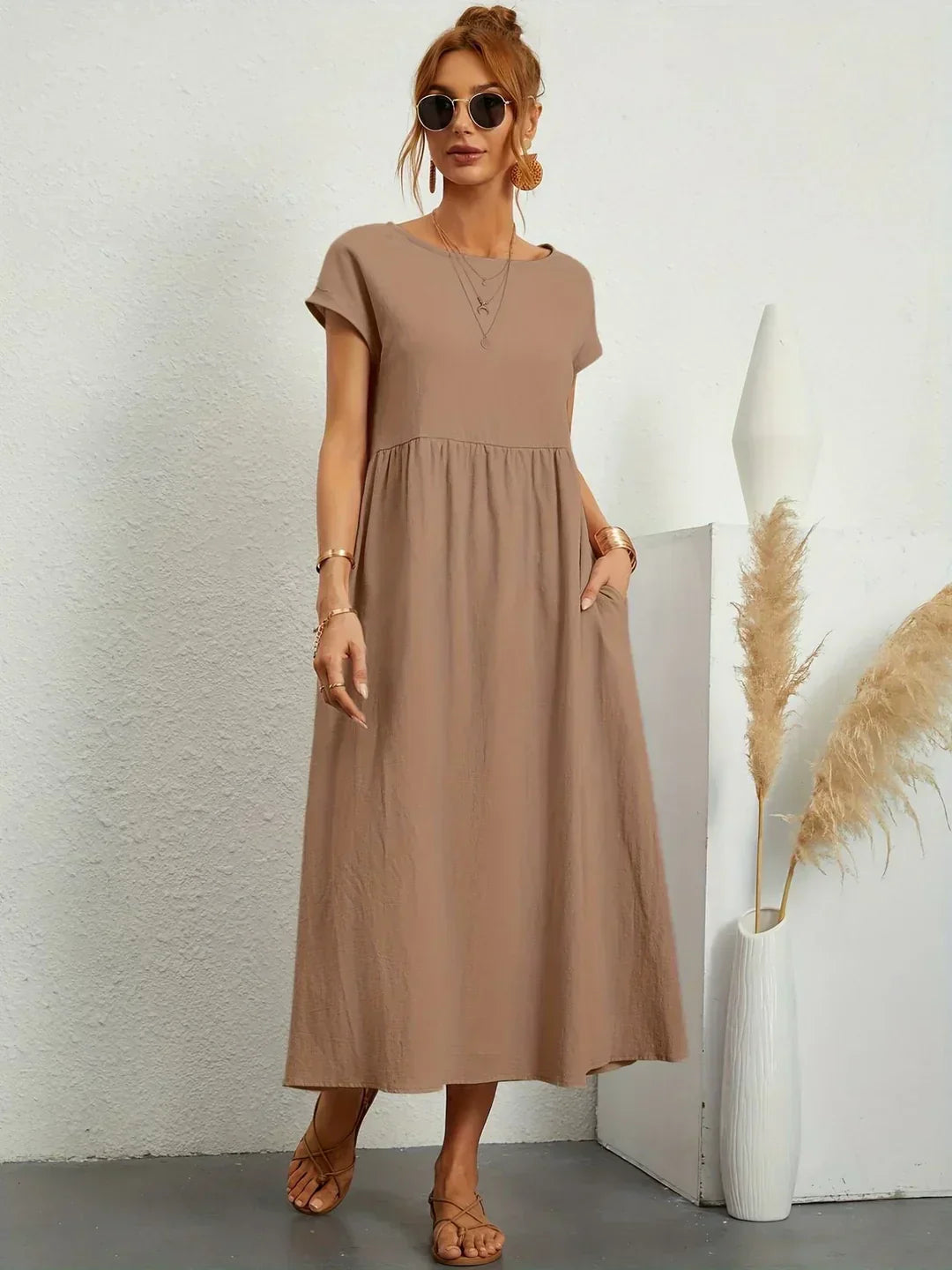 Cindy Stylish Casual Maxi Dress with Timeless Elegance for Summer and Autumn
