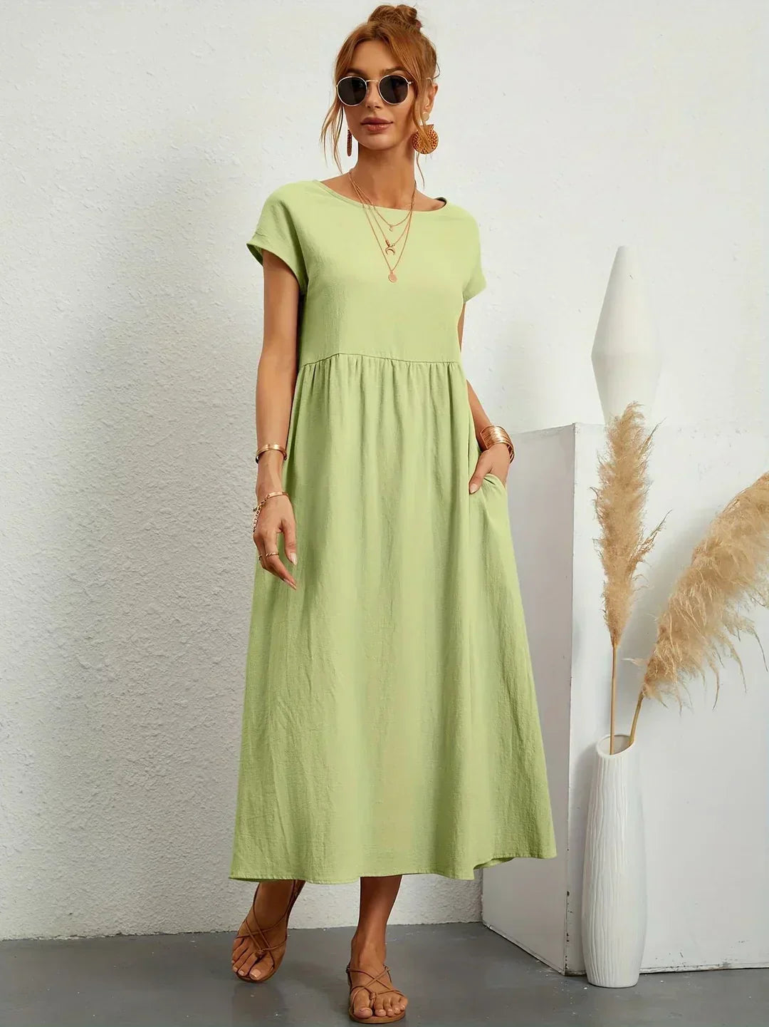 Cindy Stylish Casual Maxi Dress with Timeless Elegance for Summer and Autumn