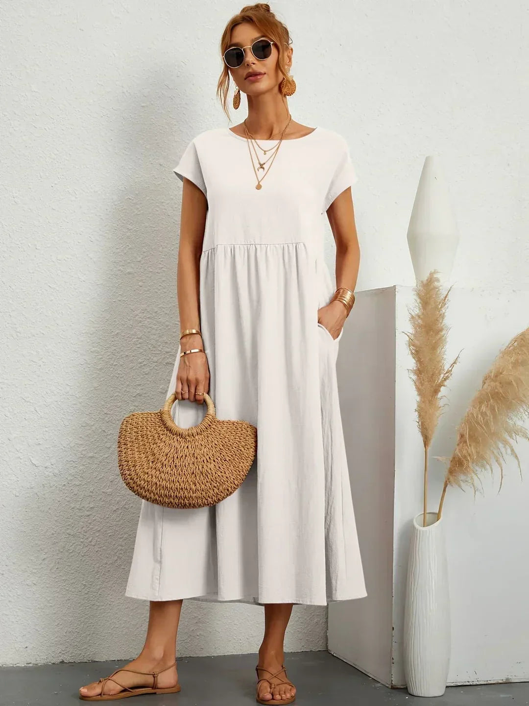 Cindy Stylish Casual Maxi Dress with Timeless Elegance for Summer and Autumn