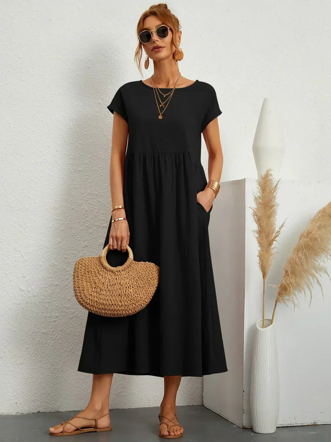 Cindy Stylish Casual Maxi Dress with Timeless Elegance for Summer and Autumn