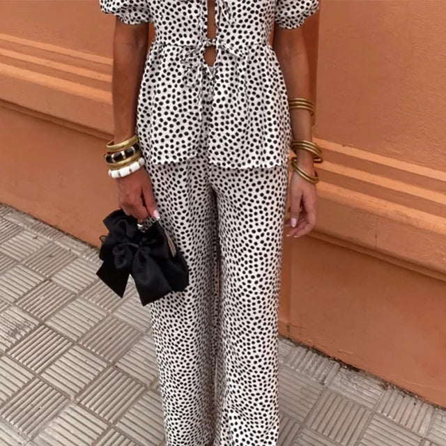 Anna Flowy Printed Lounge Set Comfortable Lightweight Loungewear for Summer