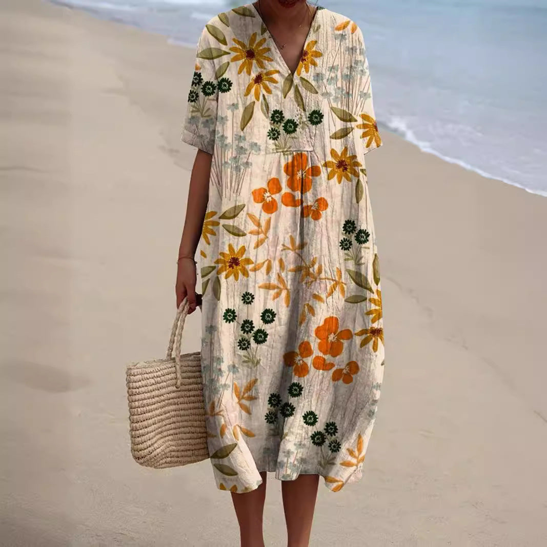 Nicka Vibrant Floral Dress for Summer and Autumn