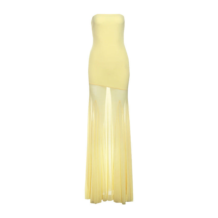Calliope Slim Bustier Maxi Dress Off-Shoulder Backless Autumn Fashion