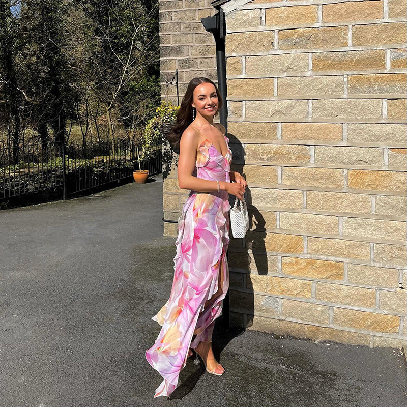 Nylah Floral Ruffle Maxi Dress Elegant Summer Fashion