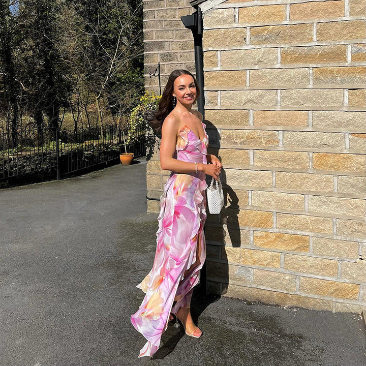 Nylah Floral Ruffle Maxi Dress Elegant Summer Fashion
