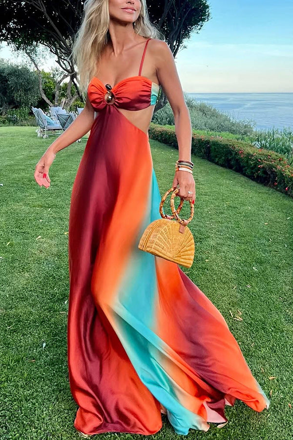 Harlow Sunset Maxi Dress Elegant Flowing Maxi for Summer Special Occasions