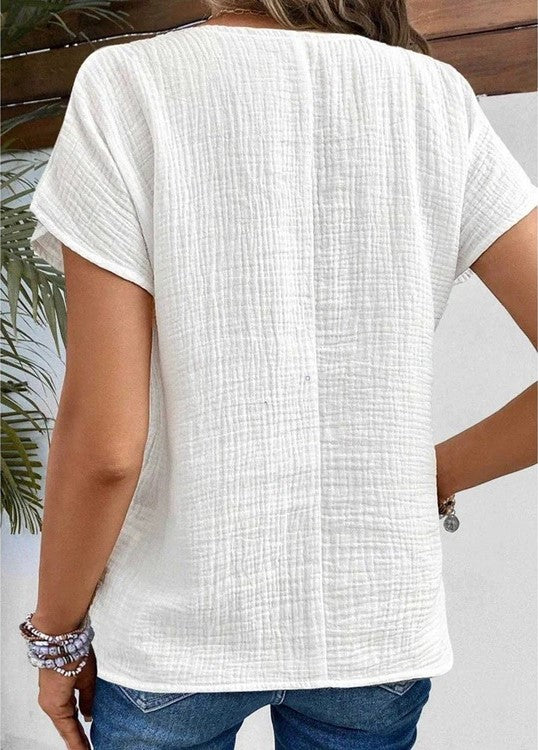 Ellen Stylish Button-Down Collared Top for Autumn and Summer