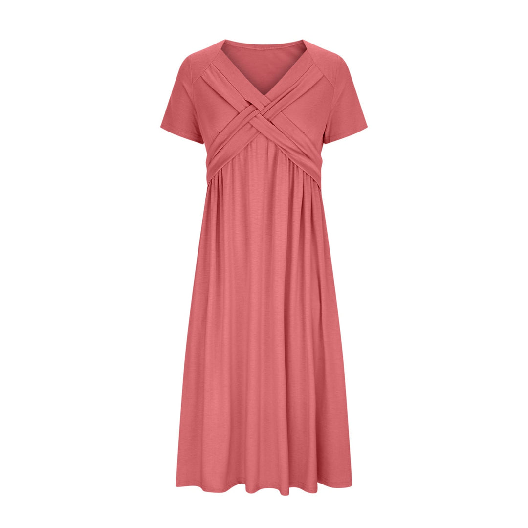 Mirella Stylish V-Neck Dress with Timeless Elegance for Autumn