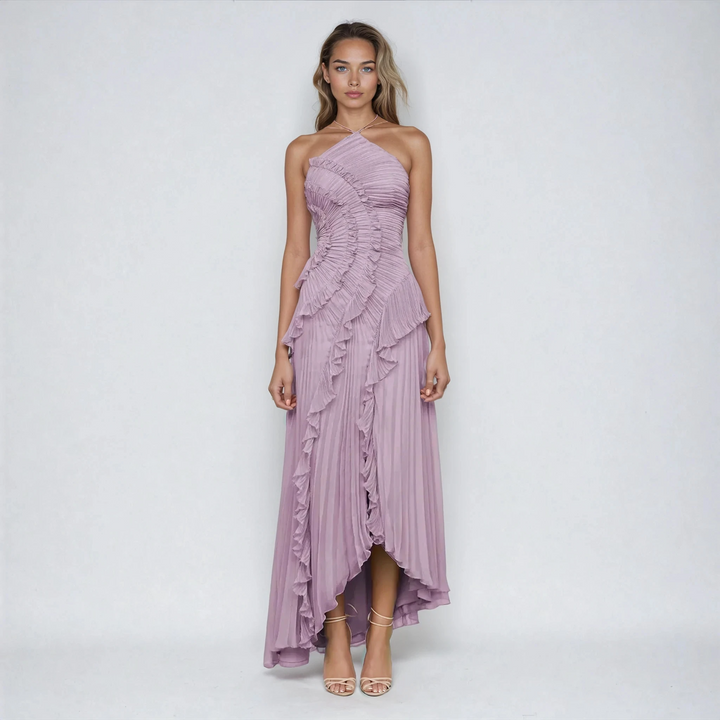 Celestine Whispering Lilac Halter Gown Lightweight Formal Dress for Summer