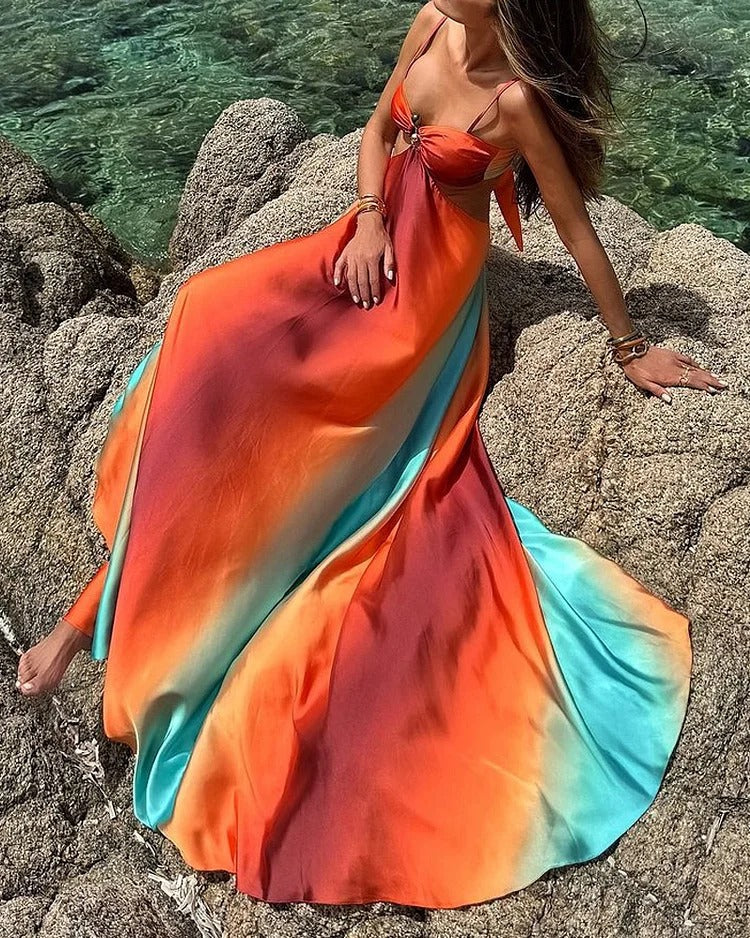 Harlow Sunset Maxi Dress Elegant Flowing Maxi for Summer Special Occasions