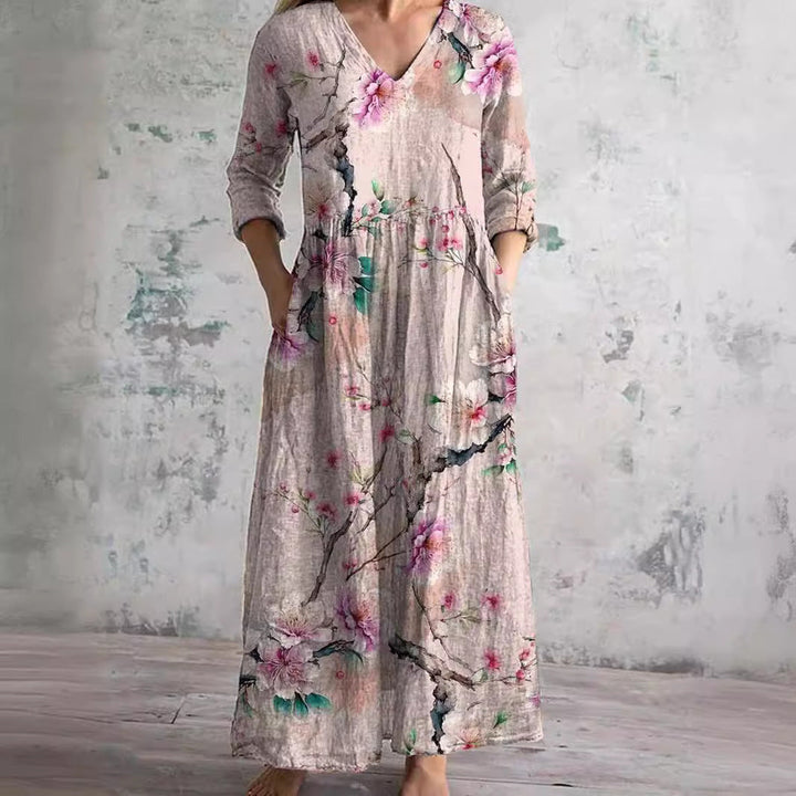 Sophie Comfortable Summer Floral Maxi Dress Lightweight Breezy Style