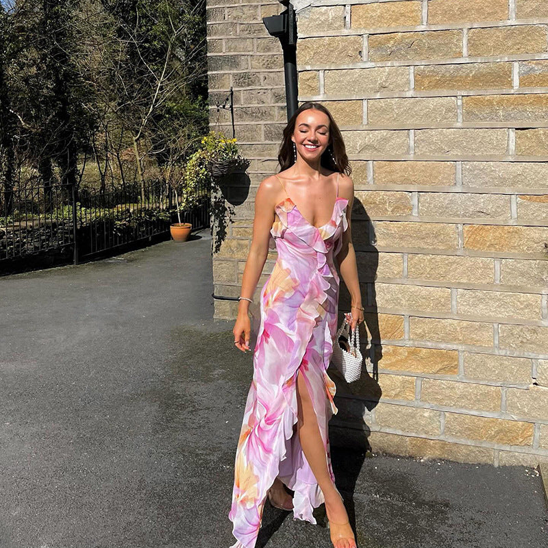 Nylah Floral Ruffle Maxi Dress Elegant Summer Fashion