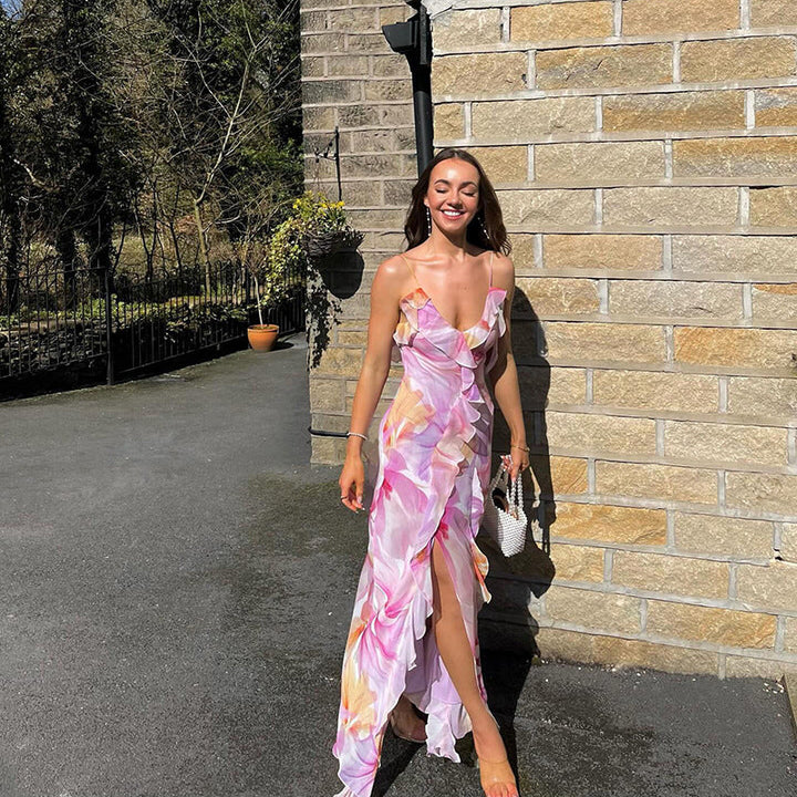 Nylah Floral Ruffle Maxi Dress Elegant Summer Fashion