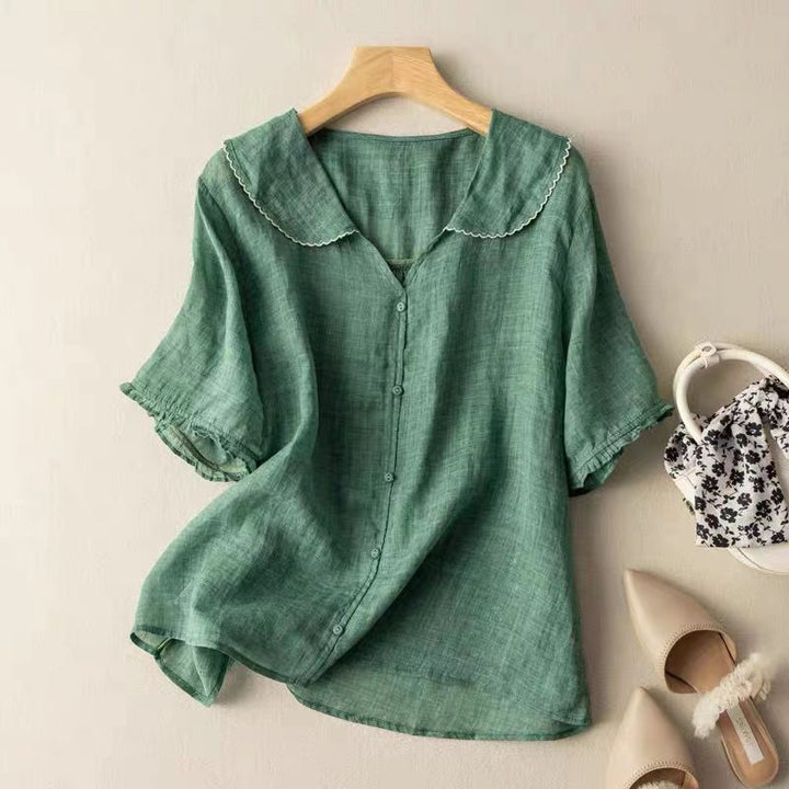 Adele Casual Button-Down Blouse for Autumn Everyday Comfort