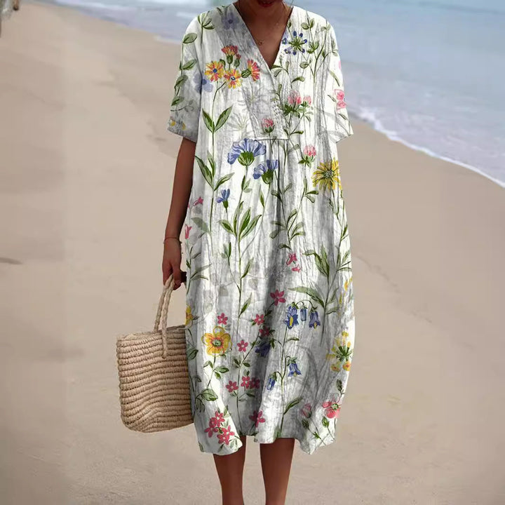 Nicka Vibrant Floral Dress for Summer and Autumn