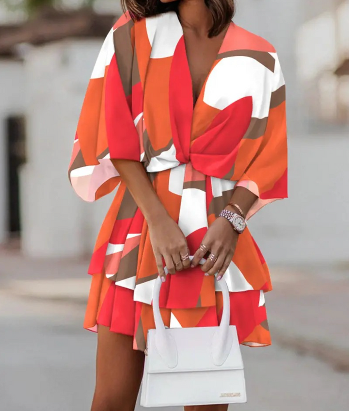 Bianca Floral Casual Mini Dress for Summer and Autumn