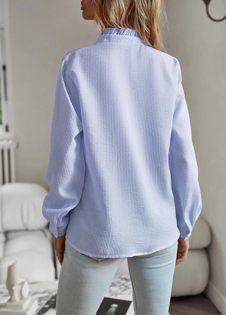 Susan Elegant Button-Down Blouse for Summer and Autumn with Structured Fit