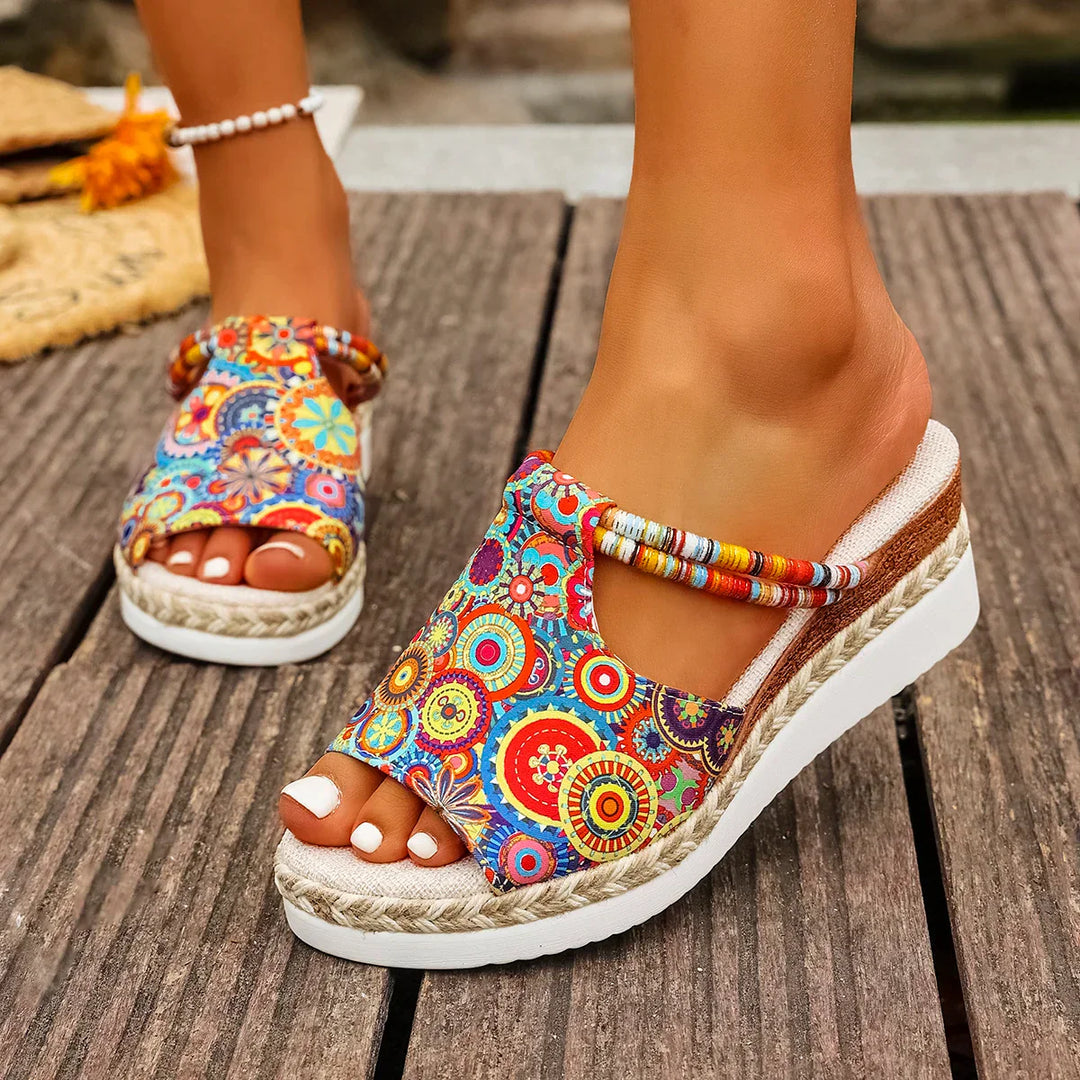 Janeiro Wedge Heel Sandals with Adjustable Ankle Strap for Summer