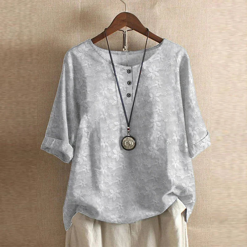 Anya Retro-Inspired Blouse with Vintage Floral Design for Autumn and Summer