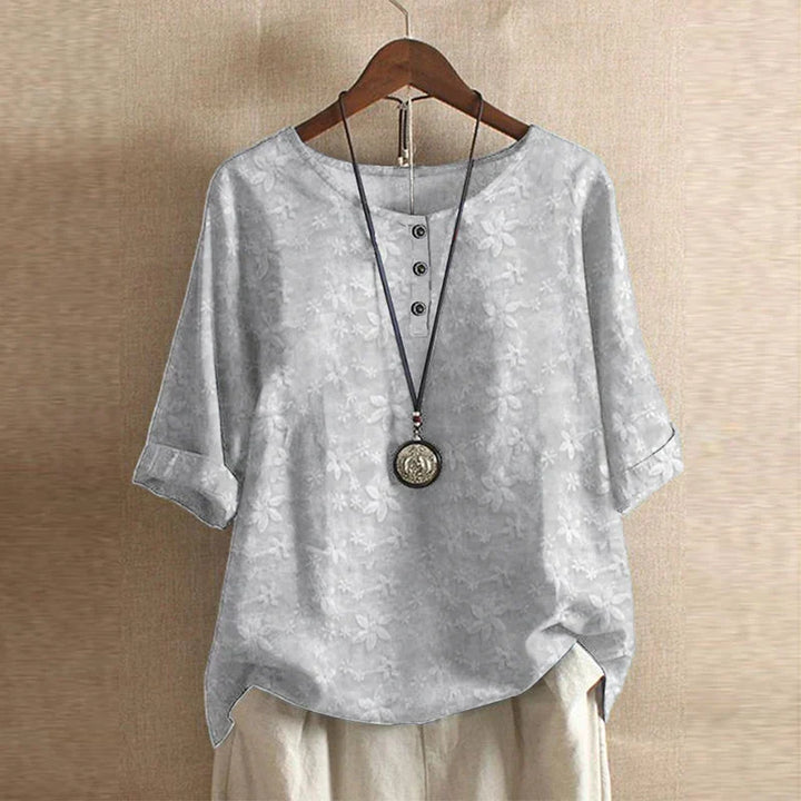 Anya Retro-Inspired Blouse with Vintage Floral Design for Autumn and Summer