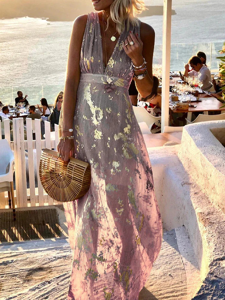 Amy Elegant Floral Maxi Dress for Summer and Autumn