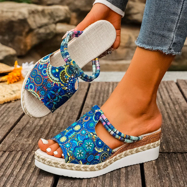 Janeiro Wedge Heel Sandals with Adjustable Ankle Strap for Summer
