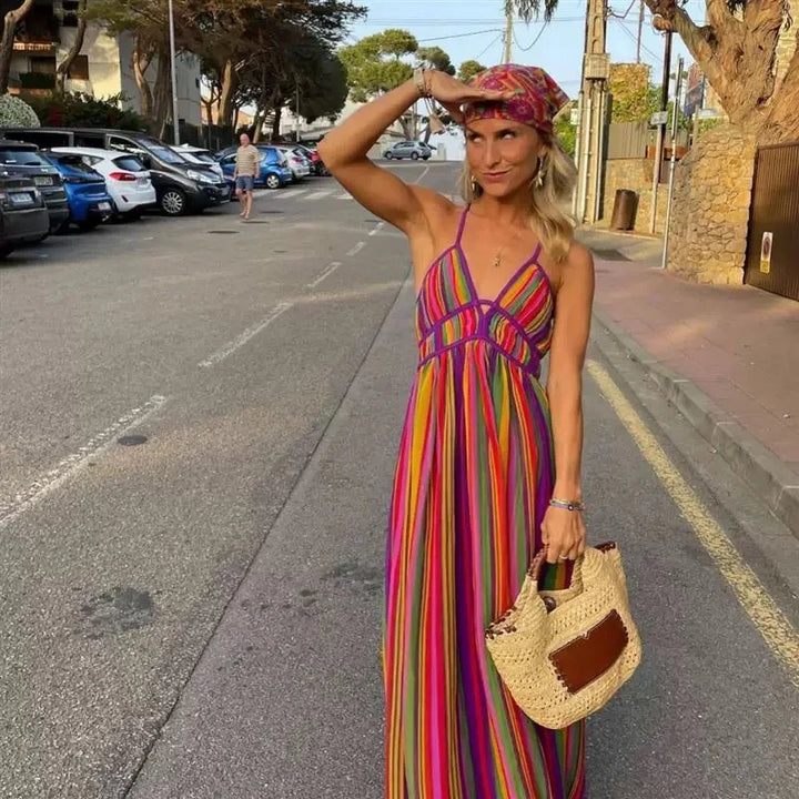 Evalina Stylish Lightweight Summer and Autumn Maxi Dress