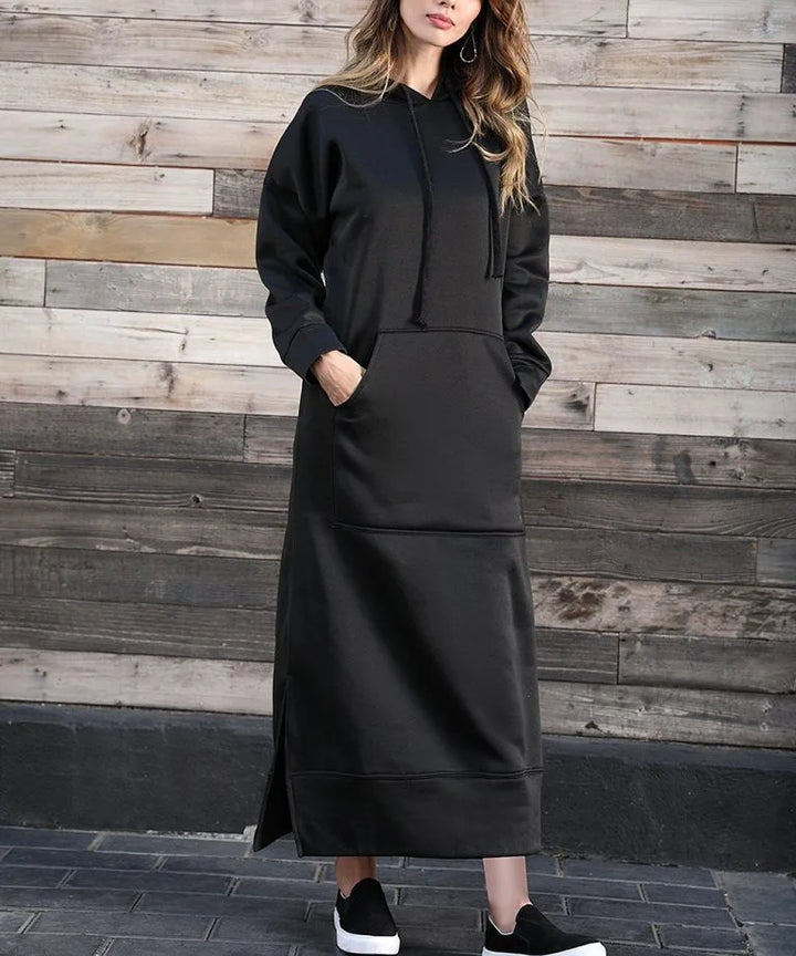 Ciska Elegant Hooded Long Sleeve Dress for Autumn Comfort and Style