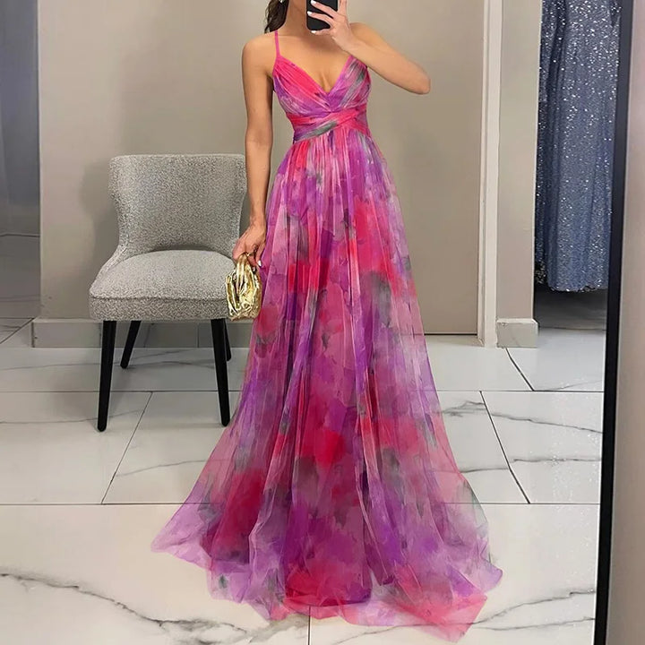 Gisele Flattering Floral Maxi Dress with Elegant Movement for Summer and Autumn