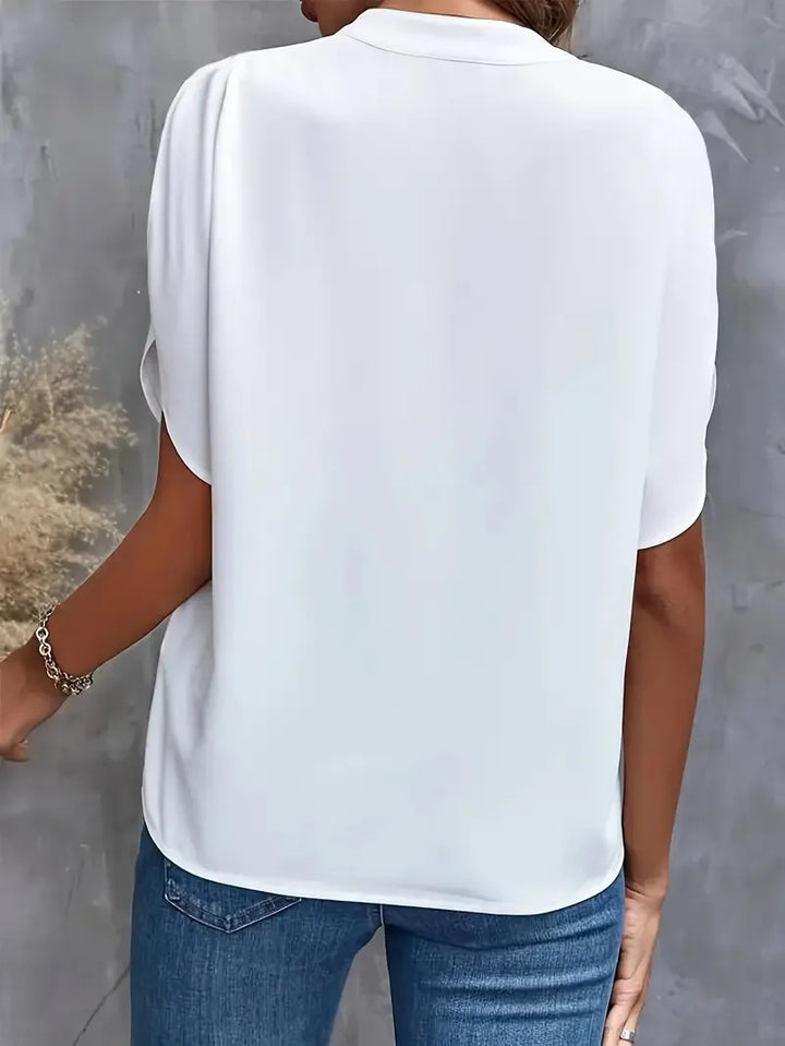 Annemie Stylish V-Neck Flowing Blouse for Autumn and Summer