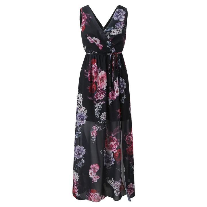 Blanca Floral High-Slit Maxi Dress Stylish Elegant Autumn Summer