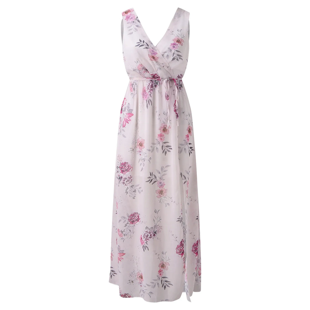 Blanca Floral High-Slit Maxi Dress Stylish Elegant Autumn Summer
