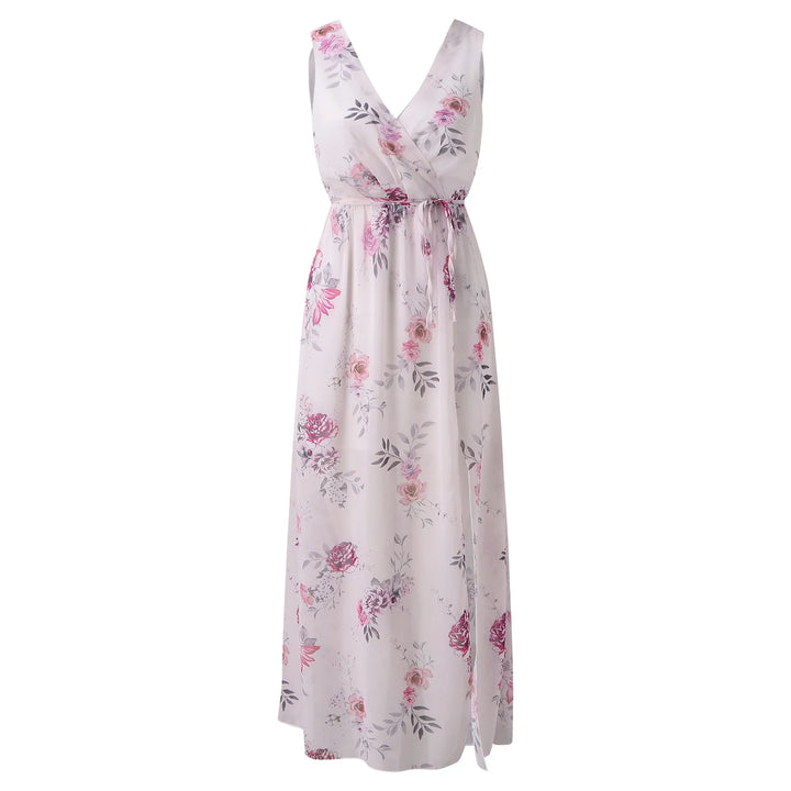 Blanca Floral High-Slit Maxi Dress Stylish Elegant Autumn Summer