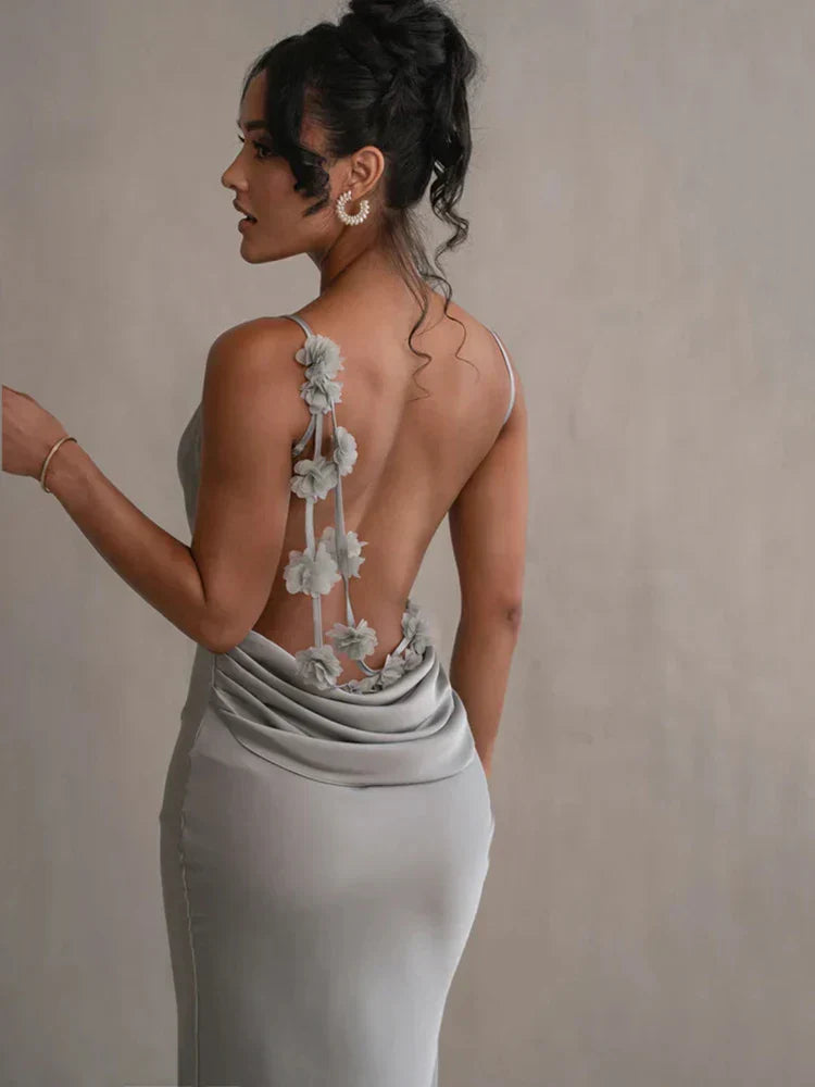 Azalea Sleeveless Backless Maxi Dress Elegant Summer Autumn Style
