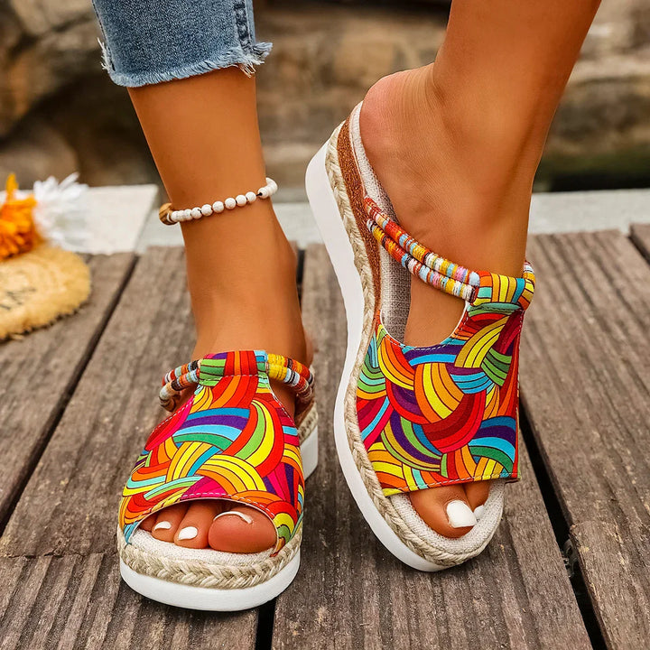 Janeiro Wedge Heel Sandals with Adjustable Ankle Strap for Summer